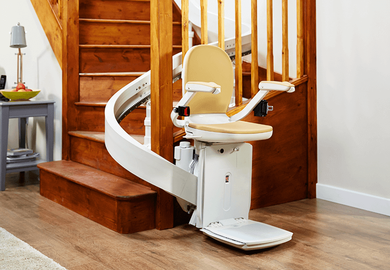 Curved stair lift